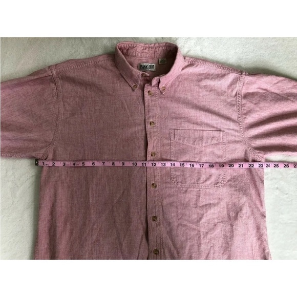 🎉4/$25 Vintage Bankshot Pink Red Cotton Short Sleeve Button Up Shirt Men’s L - Picture 4 of 9